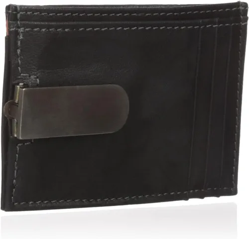 Vista 2 de Buxton Cartera minamalista delgada con clip de bolsillo frontal para hombre