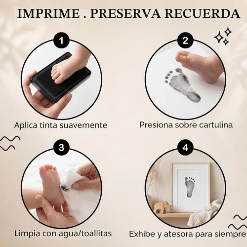 Vista 3 de Almohadilla de tinta ReignDrop para huella de bebé y huella de mano - Crea sellos de recuerdo impresionantes y duraderos para bebés y niños. A