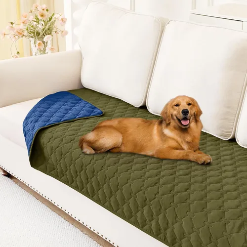 Vista 141 de Smiry Funda impermeable para cama de perro, manta reversible para mascotas para sofá Manta suave lavable para perro, funda a prueba de fugas