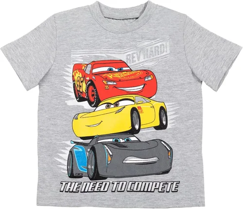 Vista 4 de Disney Mickey Mouse Pixar Toy Story Winnie The Pooh Pixar Cars Lion Guard - Paquete de 2 camisetas para niños pequeños GrisBlanco