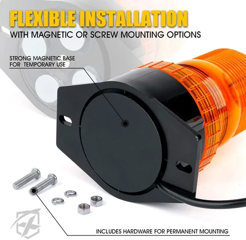 Vista 5 de Xprite Luz LED ámbar para carretilla elevadora, luz de advertencia de seguridad, luces estroboscópicas intermitentes con encendedor de cigarrillos