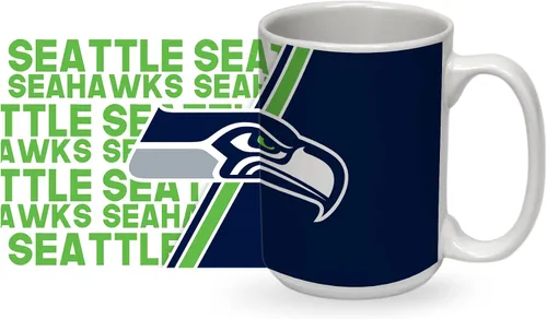 Vista 28 de Rico Industries NFL Football 15 oz White Ceramic Mug