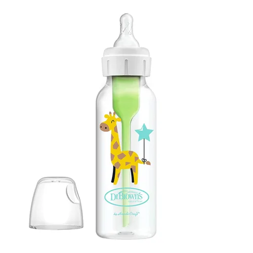 Vista 6 de Dr. Brown's Natural Flow Anti-Colic Options+ Biberones estrechos de 8 oz/8.5 fl oz, con boquilla de flujo lento de nivel 1, paquete de 6, juego