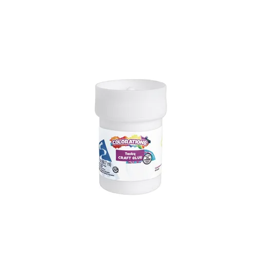 Vista 5 de Colorations® Tacky Craft - Tarros de pegamento para el aula, cada uno con aplicador de cepillo integrado, juego de 12, cada uno de 3 onzas