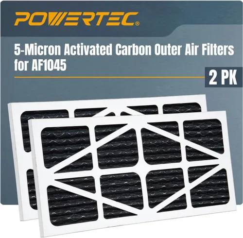 Vista 6 de POWERTEC 75113-P2 Filtro de aire de carbón activado, filtros interiores de 1 micrón para WEN 3417 AF1270/POWERTEC AF1044 AF1045/Powermatic PM1200