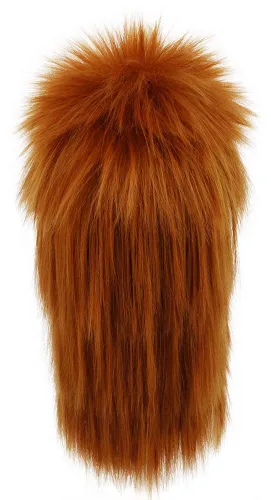 Vista 4 de Mullet Style - Peluca de metal pesado para Halloween de los años 70 y 80, color rojo y naranja, para hombres y mujeres (marrón)
