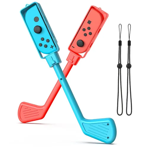 Vista 8 de MoKo Juego de palos de golf con interruptorinterruptor modelo OLED (2021) Mario Golf Super Rush Golf HandGrips Kit de accesorios de juego