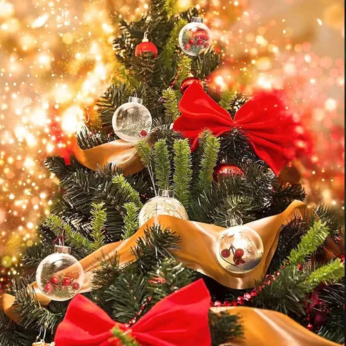 Vista 7 de 10 bolas de adorno transparentes de Navidad, bolas decorativas de plástico rellenables colgantes, decoraciones de bolas de Navidad transparentes