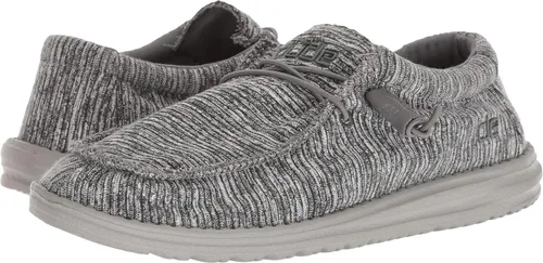 Vista 9 de Zapatos Wally de Hey Dude en varios colores claros, para hombre, mocasines con cordones para hombre, cómodos y ligeros Gris azulado