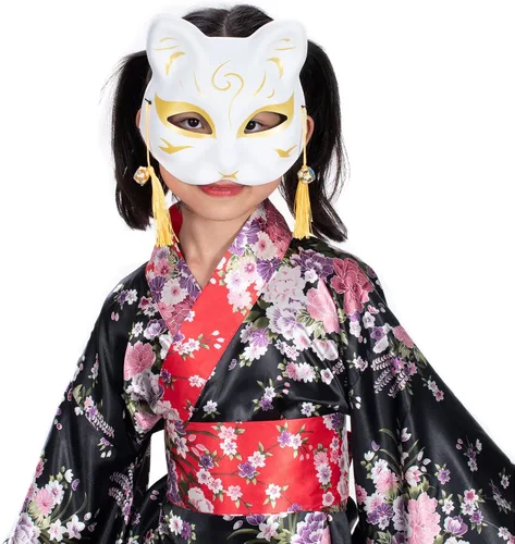 Vista 2 de Kitsune Inu Boku - Lindo gato japonés para cosplay, media máscara, Navidad