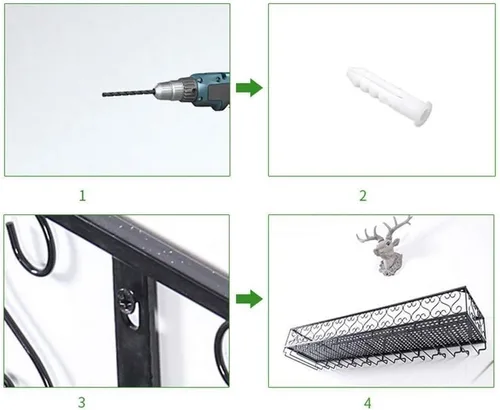 Vista 7 de LaseVe Estante de vino, estantes de metal montado en la pared, soporte para botellas de vino, estante de vino montado en la pared Altura ajustable