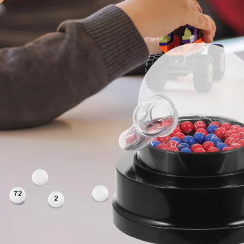 Vista 4 de VICASKY Bolas de bingo de repuesto solo bolas de plástico blanco para máquinas de entretenimiento Tableros de juego, números de rifa del 1 al 75
