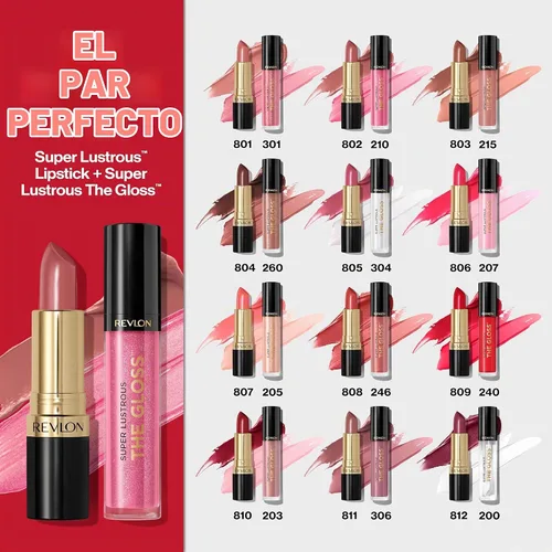 Vista 9 de Revlon - Brillo de labios, Super Lustrous The Gloss, no es pegajoso, acabado de alto brillo 200 Crystal Clear Non-sticky lip gloss with