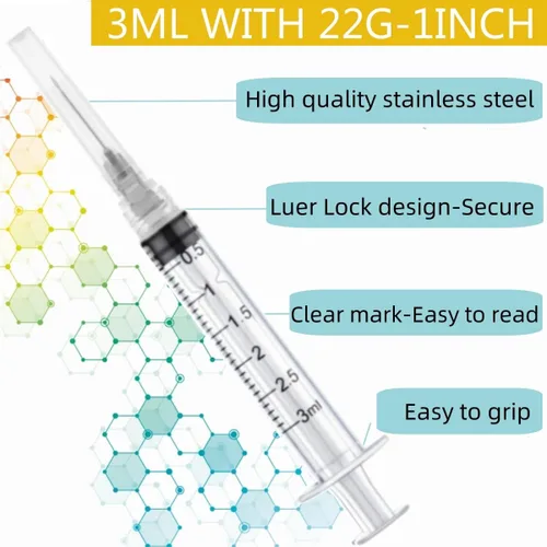 Vista 2 de HaBeuniver Luer Lock - Herramientas dispensadoras de jeringas de laboratorio de calibre 22 de 1 pulgada para investigación científica, experimentos