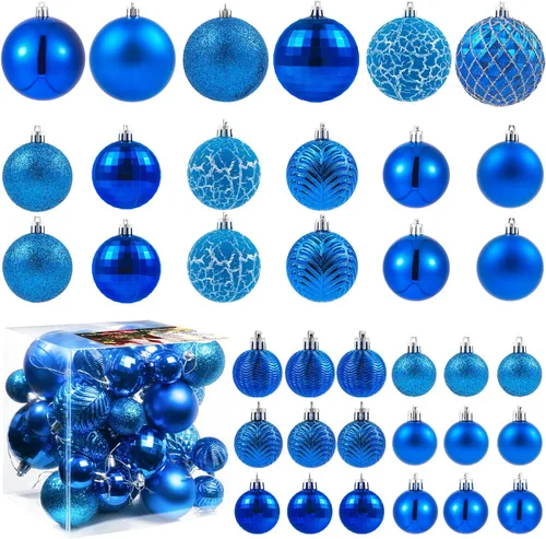 Vista 14 de LANGXUN 36 piezas de esferas de decoración de árbol de Navidad azul ácido, bolas de Navidad, decoración de Navidad 2025, adornos de Navidad