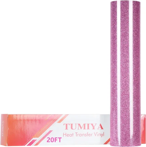 Vista 30 de TUMIYA - Rollo de vinilo para transferencia de calor (100.1 x 14.8 ft, vinilo adhesivo brillante HTV (rosa)