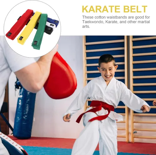 Vista 5 de BESPORTBLE Cinturón de Taekwondo de 6 piezas, traje negro para niños, conjuntos de regalos para hombres y niños, cinturones para niños, cinturón