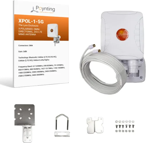 Vista 9 de Poynting Antena celular direccional XPOL-2-5G (sin T-Mobile) MIMO 2X2 4G/LTE 5G 698-3800 MHz 11dBi Cable de 32.8 ft Conector SMA