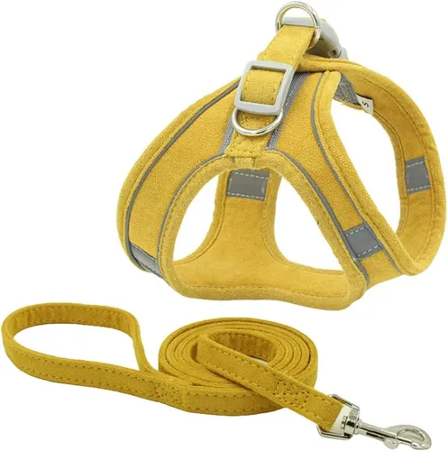 Vista 7 de Juego de arnés y correa para perro con correa para el pecho para mascotas, arnés reflectante ajustable para perros pequeños, medianos y gatos, azul