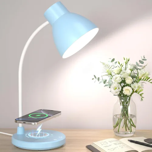 Vista 14 de Lámpara LED de escritorio para oficina en casa con cargador Negro