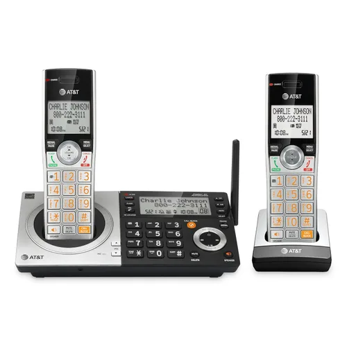 Vista 14 de AT&T DECT 6.0 Teléfono inalámbrico para el hogar y la empresa con contestador, pantalla a color grande de 5", atajo de un solo toque, conferencia