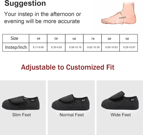 Vista 4 de LongBay Diabetic Slippers Woman Comfy Cozy Furry Memory Foam House Shoes for Arthritis Edema