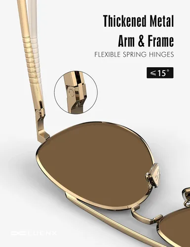 Vista 6 de LUENX, Aviator - Gafas de sol polarizadas, para hombres y mujeres, protección UV 400, con funda 60MM