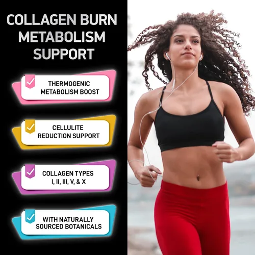 Vista 5 de Suplemento termogénico multi colágeno quemado y HMB D3 - Paquete de fitness y pérdida