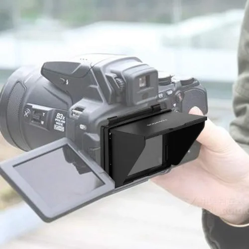 Vista 3 de Pantalla de monitor LCD Parasol con cubierta protectora de pantalla plegable para cámara DSLR