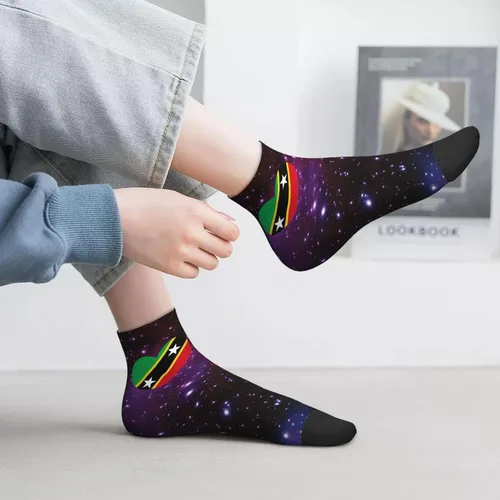 Vista 6 de GDJF Love Saint Kitts And Nevis Flag Heart Ankle Socks Winter Low Cut Sports Warm Breathable Comfort Casual Socks For Mens And Womens
