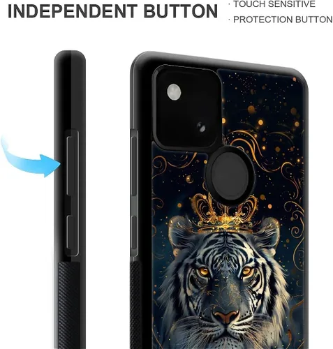 Vista 1215 de Compatible con Google Pixel 4A 5G Mobile Case Creative Acrylic Panel trasero Silicona Protección Grip especialmente diseñado para Google Pixel 4A 5G