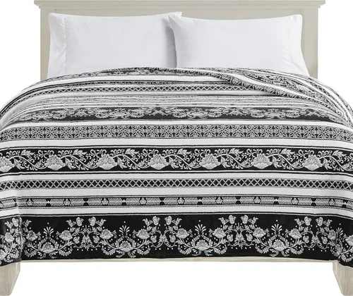 Vista 16 de Elegant Comfort Manta de Cama de Vellón de Franela con Estampado Ultra Suave, Colcha Cubrecama Ligera Acogedora y Suave, Manta Decorativa para Todas