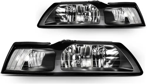 Vista 2 de HCZLHCZL Faro delantero negro transparente para Ford Mustang 1999-2004