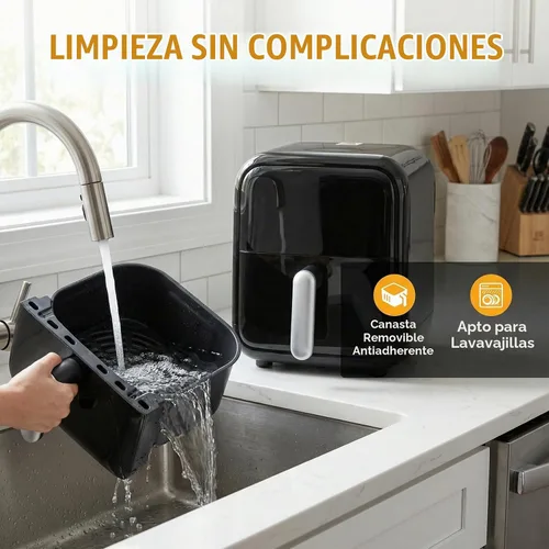 Vista 7 de [Usado] OLIXIS Freidora de aire con ventana de 7.9 cuartos de galón, freidora de aire grande 12 en 1 para la familia, tecnología rápida de aire Negro