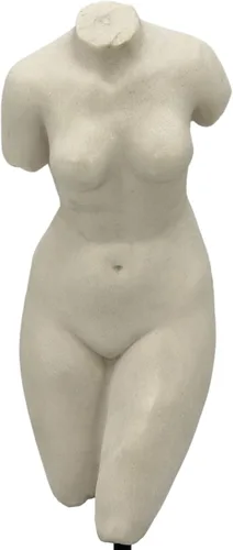 Vista 4 de Galt International Estatua de cuerpo de mármol de polietileno de 13.5 pulgadas con pedestal negro para decoración del hogar, escultura de dios