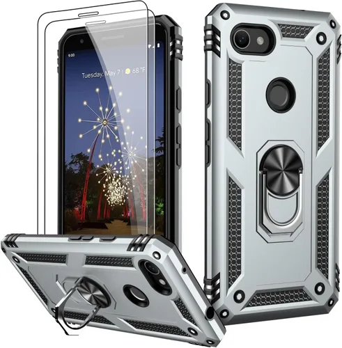 Vista 14 de LUMARKE para Google Pixel 3A XL - Funda con protector de pantalla, funda protectora grado militar probada contra caídas de 16 pies con soporte