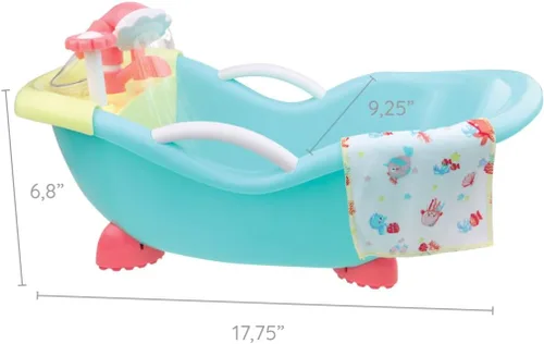 Vista 3 de JC Toys - Muñeca y baño de 14 pulgadas para amar a los bebés Juego de regalo y accesorios de baño y ducha de trabajo real Posable e impermeable