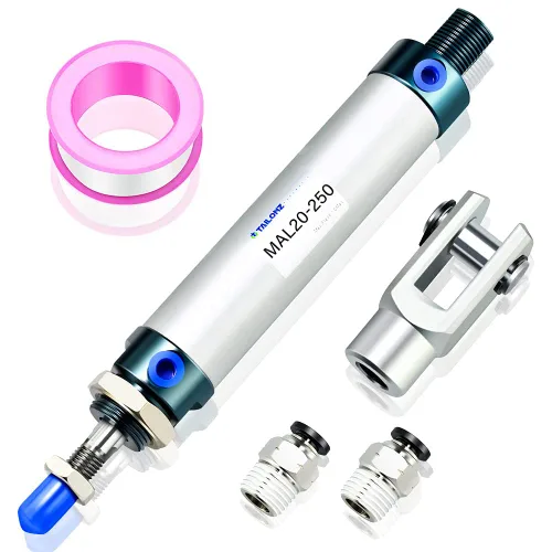Vista 23 de TAILONZ PNEUMATIC Cilindro de Aire de 16mm Orificio 25mm Carrera de Doble Acción con Conector Y y 2 Piezas de Conexión de 6mm MAL16x25