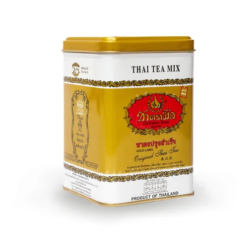 Vista 6 de Number One Original ChaTraMue Thai Tea Mix para té Boba, caliente y helado (50 bolsas de té con etiqueta dorada)