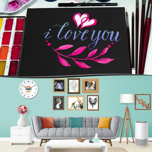 Vista 6 de 24 hojas de papel de cartulina negro de 8,5 x 11 pulgadas para tarjetas DIY, invitaciones, álbumes de recortes y otras manualidades (250 gsm/92 lb)