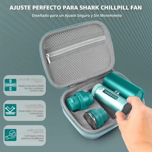 Vista 5 de Hard Carrying Case Compatible with Shark ChillPill Fan Accessories Haze Blue