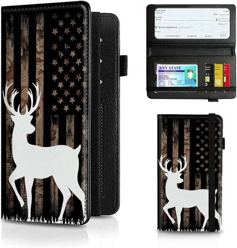 Vista 28 de Funda para chequera para hombres y mujeres, cartera de cuero RFID con ranuras para tarjetas de crédito, soporte de cheques duplicados personales