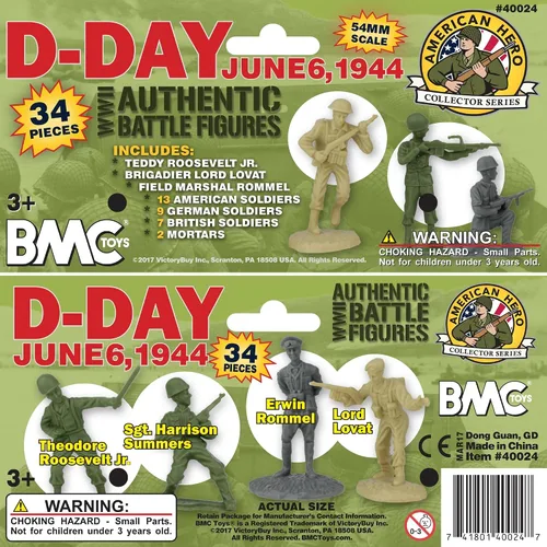 Vista 8 de BMC WW2 D-Day Plastic Army Men - 34 figuras de soldado estadounidense, británico, alemán