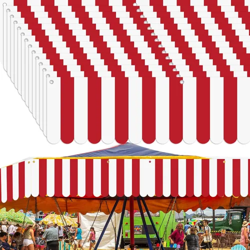 Vista 8 de Preboun 3 piezas de decoración de toldo de carnaval, tienda de campaña de circo, decoraciones colgantes de carnaval, pancarta de concesión, toldo