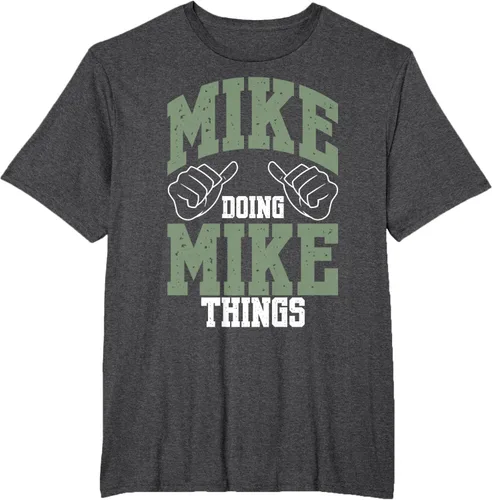 Vista 21 de Camiseta divertida de Mike Doing Mike Things Mike Birthday, Negro