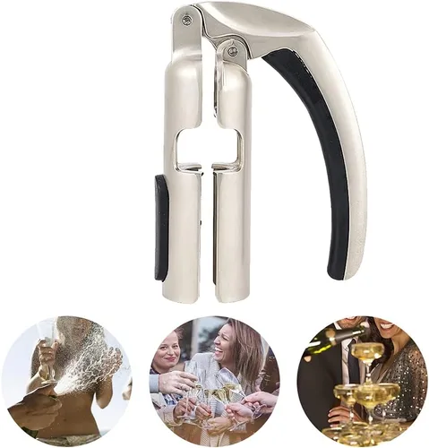 Vista 5 de HAKUNA Abridor de botellas de champán, extractor de corcho de vino espumoso de aleación de zinc, extractor de corcho para tarro de barra