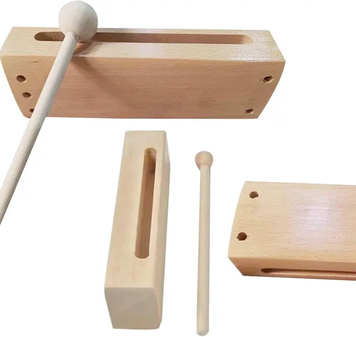 Vista 5 de Musical Instrument Wood Rhythm Block Musical Percussion Instrument Easy to Use