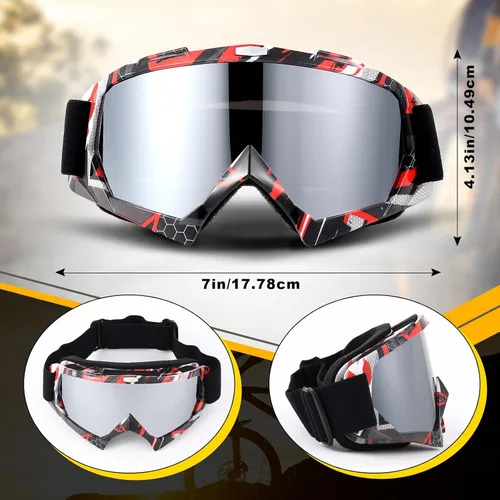 Vista 2 de Tallew 4 pares de gafas de motocross para motocicleta, motocross, carreras, ATV, para hombres y mujeres, deportes de potencia y esquí