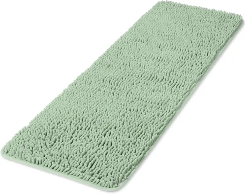 Vista 250 de Yeaban Alfombra de pasillo de baño de 24 x 72 pulgadas, antideslizante, alfombra de baño larga de felpilla gruesa, absorbente y lavable, alfombra