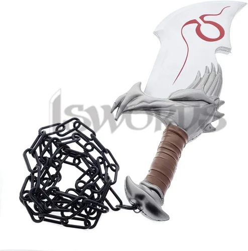 Vista 5 de Dios de la guerra Kratos Blades of Chaos Foam 11 Escala Props Réplica. Plata, plateado